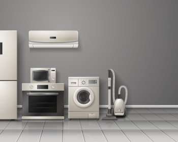Household Appliances Realistic Composition
